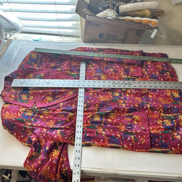 Vtg Carole Little Womens Blazer Jacket XL Colorful Abstract Geometric Red 90s - Picture 3 of 10